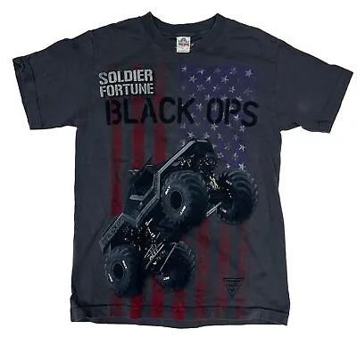 A1 Monster Jam Soldier Fortune Black Ops Truck T Shirt Adult Sm Black Racing Men • $12.99