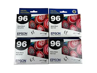 Lot Of 4 Epson 96 Matte Black T096820 Photo Black Ink Cartridges Expired • $35