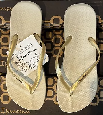 Grendene Ipanema Anatomica Tan Ladies Flip Flop Uk4-uk9 Gold Vegan • £10