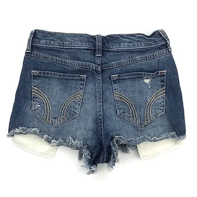Hollister Vintage Short High Rise Cutoffs Destroyed Women's 0 Cheeky Jean Shorts • $12.59