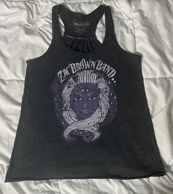 Zac Brown Band Shirt Mystical Eye Racerback Tank Top Heathered Gray Women Sz Sm • $19.98