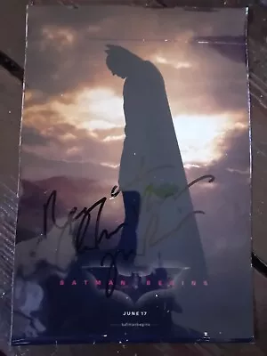 Batman Begins Picture Hand Signed By Christian Bale (damaged) • £4