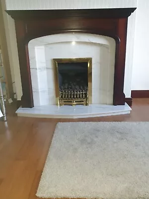 Mahogany Fire Surround With Marble Hearth & Inset Complete With Gas Fire. • £100