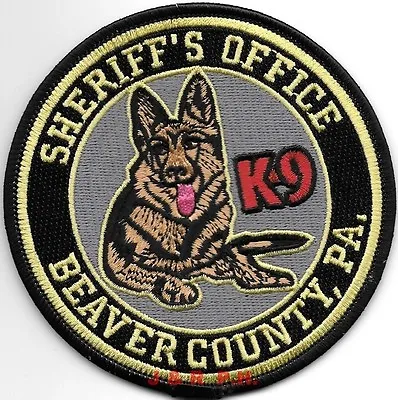 Beaver County Sheriff  K-9 Pennsylvania (4  Round) Shoulder Police Patch (fire) • $4.35