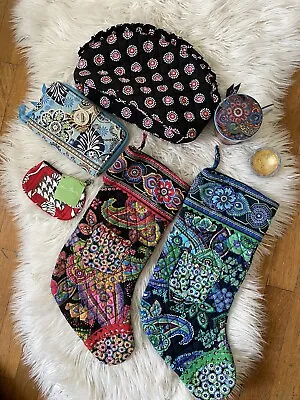 Lot 6 Vera Bradley Symphony In Hue Coffee Mug Paisley Deco Daisy Stocking Wallet • $54