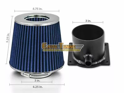 Mass Air Flow Sensor Intake Adapter + BLUE Filter For 89-94 240SX S13 2.4L • $21.59