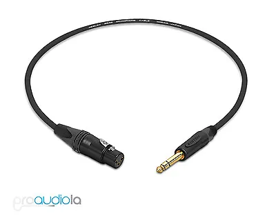 Mogami 2549 Cable | Neutrik Gold XLR-F 1/4  TRS | Black 1 Feet | 1 Ft. | 1' • $21.75