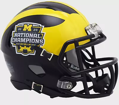 2023 NATIONAL CHAMPIONS MICHIGAN WOLVERINES Riddell SPEED Mini Football Helmet • $49.95