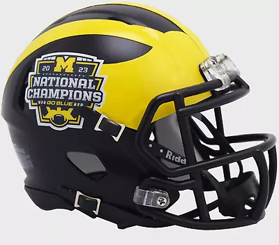 MICHIGAN WOLVERINES NCAA Riddell SPEED Mini Football Helmet • $49.95