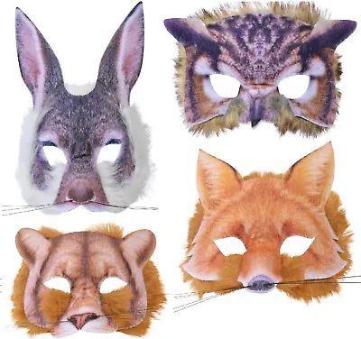 £4.99 • Buy Animal Face Mask Kids Adults Realistic Mask Book Day Fancy Dress Animals