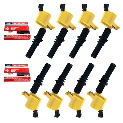 Set Of 8 Yellow Ignition Coils DG511 Motorcraft Spark Plug SP515/SP546 For Ford • $152