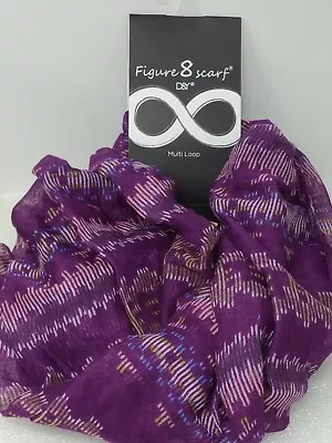 D & Y Figure 8 Multi Loop Infinity Scarf Purple • $10.08