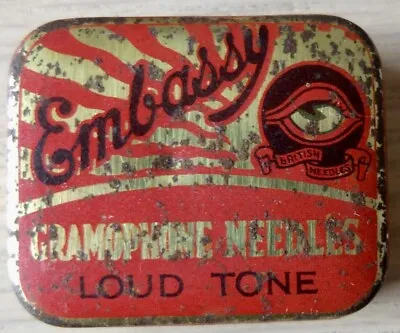 Vintage Embassy Loud Tone Gramophone Needle Tin With 60 Needles Redditch • $12.67