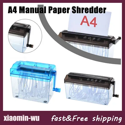 A4/A6 Hand Shredder Cross Cut Home Office Desktop Box Manual Paper Cutting Tool • £20