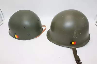 Original Belgian M51 Steel Combat M1 Helmet W/Liner Chinstrap Military Army OD • £86.77