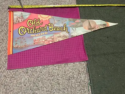 Vintage Souvenir Pennant Old Orchard Beach MAINE ME Ferris Wheel ZOO Lighthouse • $19.69