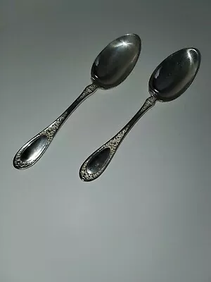 Vintage 1835 R. Wallace Silverplate Serving Spoons.  Blossom Design • $18