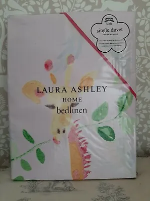 Laura Ashley Pink Giraffe Design Single Duvet Set New £35! 100% Cotton • £12