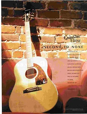 Framed Picture/advert 11x8 Epiphone Elitist Guitar • $28.58