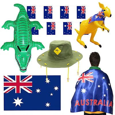 £11.99 • Buy Australian Aussie Cork Hat With Inflatable Animal Adult Fancy Dress Accessories