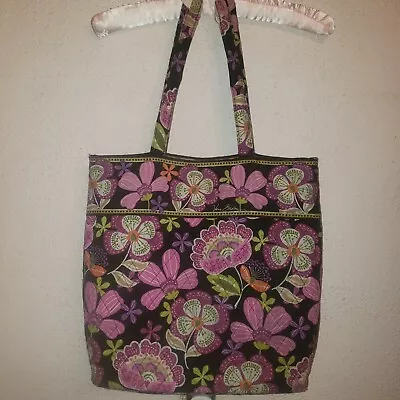 Vera Bradley Pink Pirouette Villager Tote Purple Floral Handbag Magnetic Closure • $5.99