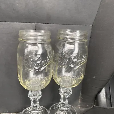 Set Of 2 Ball Mason Jar Hillbilly Redneck Glasses - 16 Oz. • $13.78