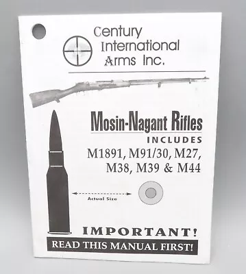 Gun Rifle Instruction Manual Mosin-Nagant M1891 M91-30 M27 M38 M39 M44 • $14.99