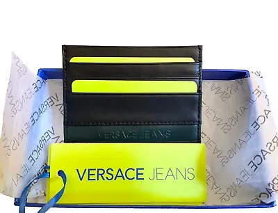 Versace Jeans Mens Leather Credit Card Case Wallet • $59.99