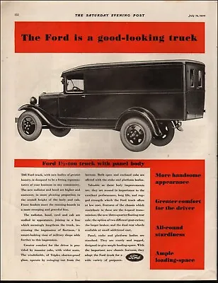 1930 Vintage Ad Ford 1 1/2-ton Truck Retro Vehicle Auto RARE  02/20/24 • $10.95