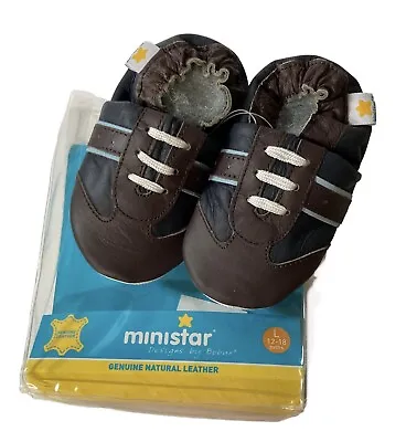 Ministar Genuine Natural Leather Football Baby Shoes Size Large 12-18 Months NEW • $12.50