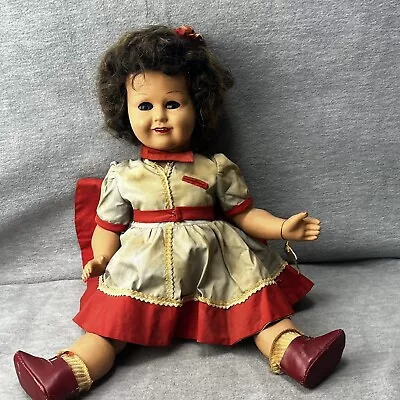 Vintage Bonomis Italian Doll Sleep Eyes Wig Hair Strung 17in Open Mouth Teeth • $49.99