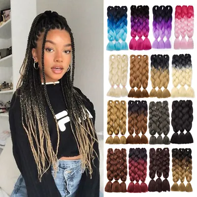 100g Ombre Kanekalon Jumbo Braiding Box Braids Synthetic Hair Extensions Unisex • £29.70