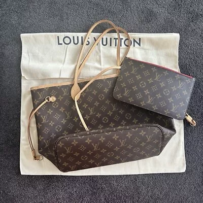 Louis Vuitton Neverfull Shoulder Bag MM Cherry Monogram Canvas RRP $3K  • $2200