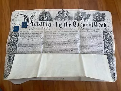 VICTORIAN ROYAL LETTERS PATENT DOCUMENT ON VELLUM 1868 - Match Production • $343.15