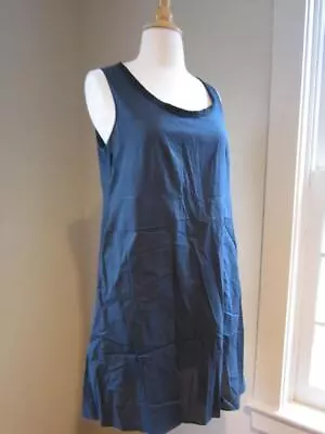 2013 MARNI Navy Blue Lightweight Cotton Sheath Dress Exposed Zipper Portugal M • $19.99