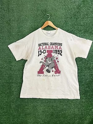 VINTAGE 1992 Alabama Crimson Tide National Champions T Shirt Size XL Extra Large • $17.99