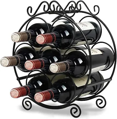 Maypes 7-Bottle Countertop Wine Rack – 13x12x6.5 In Iron Wire Wine Rack  • $23.99