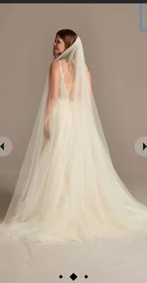 David’s Bridal V003 Ivory Cathedral Wedding Veil With Crystal Embellishments • $80