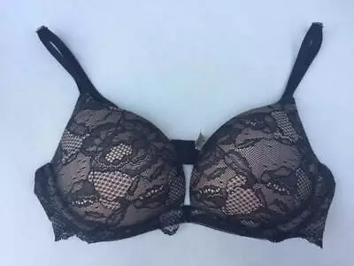 Victorias Secret Sz 34C Biofit Black Pushup Lace Bra • $22