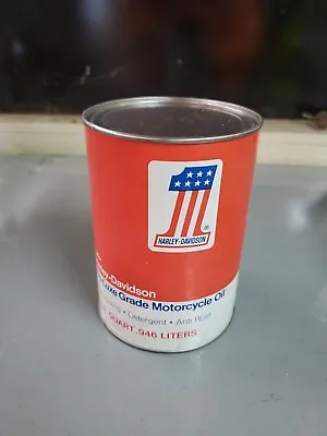 Unopened Harley AMF #1 Pre-Luxe Grade Motorcycle Oil Cardboard Tin Can Quart • $65