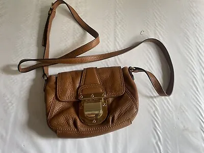 Michael Kors Charlton Small Brown Leather Crossbody Handbag Purse • $50