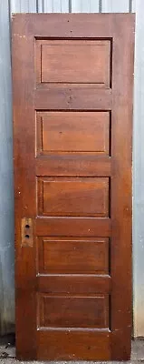 2 Avail 24x77  Antique Vintage Salvaged SOLID Wood Wooden Interior Door 5 Panels • $279.99