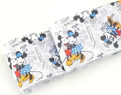 7/8  2YDS Mickey Minnie Mouse Grosgrain Ribbon Hair Bow Crafts Scrapbk Gift Wrap • $6.64