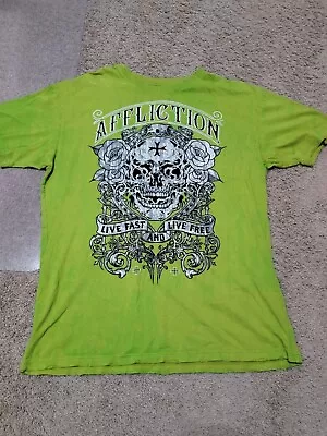 Affliction Men's Pre Owned Green Tee Shirt 2XL • $11.50