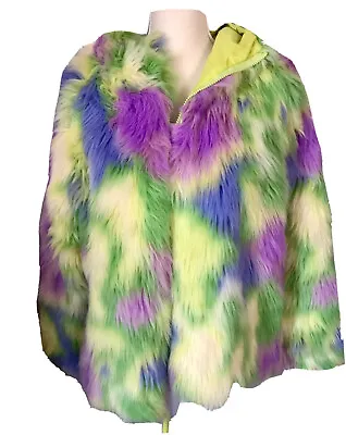 NWT UGG Clove Faux Fur Tie Dye Hooded Zip Jacket XS/S $198 • $62