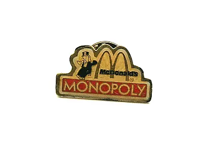 Rare Vintage McDonald's Monopoly Game Fast Food Employee Promo Pin NOS New 1980s • $11.99