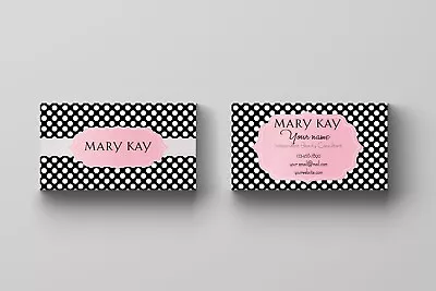 100 Mary Kay Beauty Consultant Business Card-  Customized- Polka Dots • $34.90