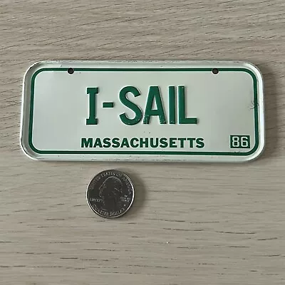 1986 Massachusetts I-Sail Mini Bicycle Cereal Premium License Plate LP53 • $5.60