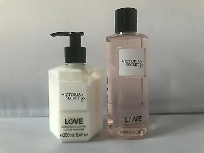 Victoria's Secret  LOVE  Fragrance Body Mist & Lotion 8.4 Fl Oz 250 Ml GIFT SET  • $37.90