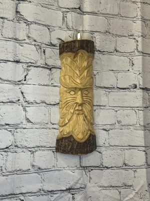 £18 • Buy Green Man Of The Woods 30cm Hand Carved Wizard Tree Trunk Wood Fairtrade